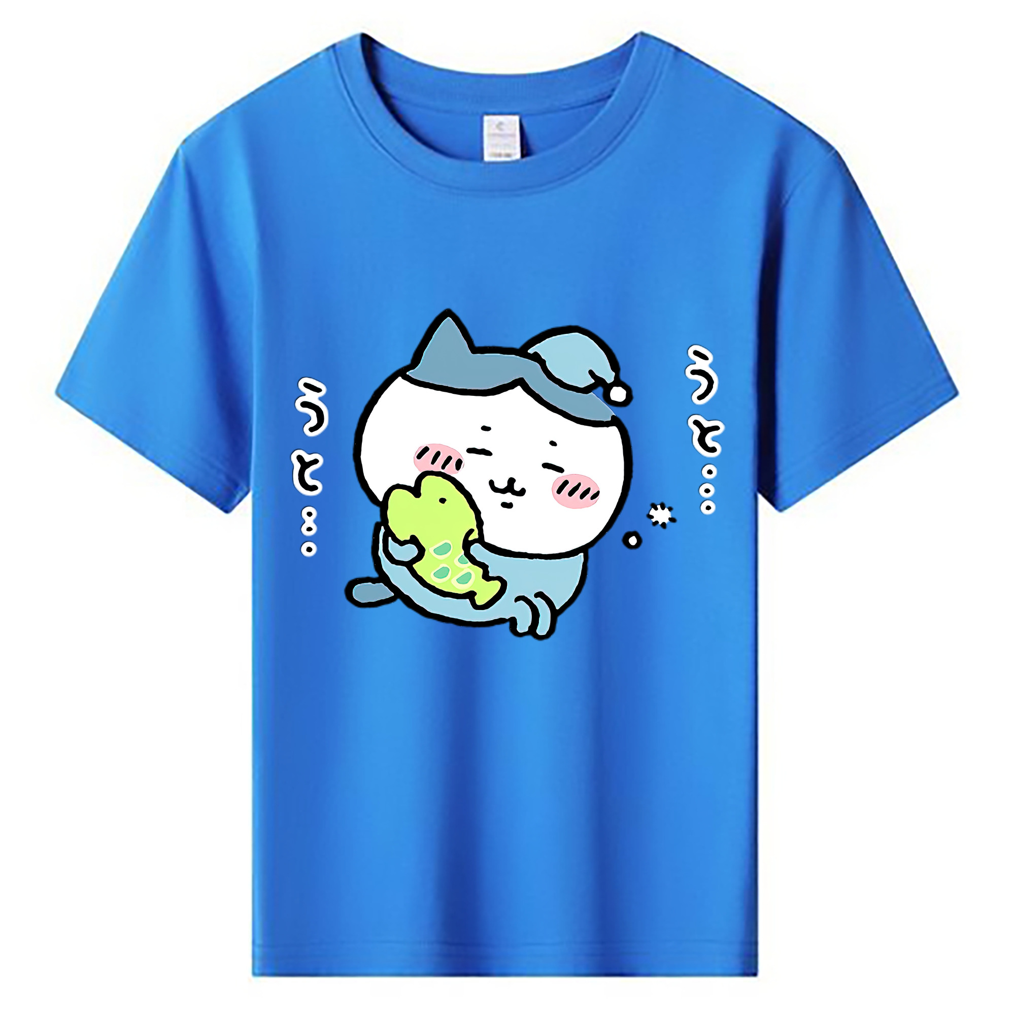 （画像用） ちいかわ ハチワレ Chii-kawa hachiware 綿100％キッズTシャツ（フロントプリント）